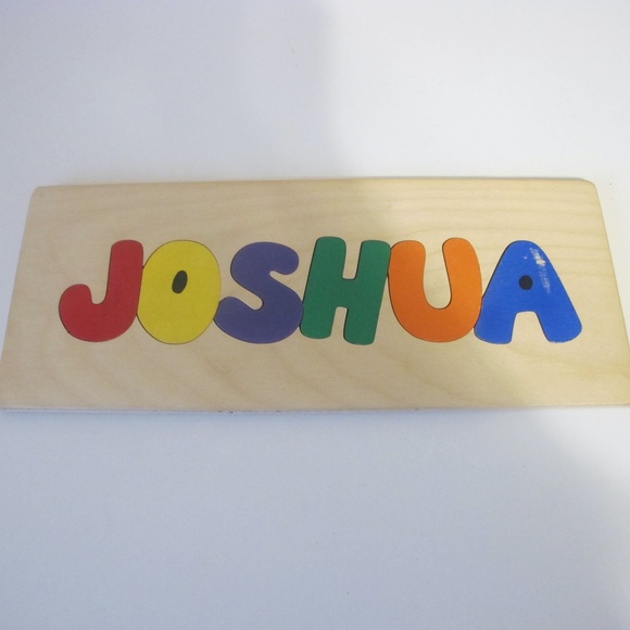 Personalized Name JOSHUA Wood Puzzle GUC - Picture 2 of 3